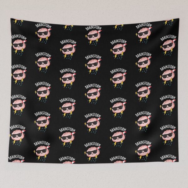 Item preview, Brainstorm Funny Brain Pun (Dark BG) designed and sold by punnybone.