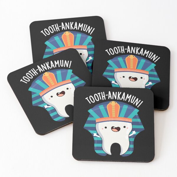 Item preview, Tooth-ankamun Funny Tooth Pun (Dark BG) designed and sold by punnybone.