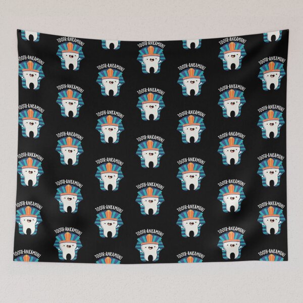 Item preview, Tooth-ankamun Funny Tooth Pun (Dark BG) designed and sold by punnybone.