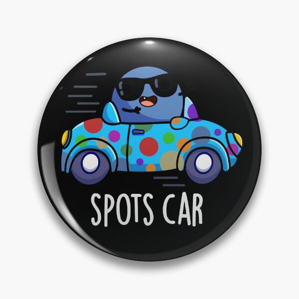 Item preview, Spots Car Funny Sports Car Pun (Dark BG) designed and sold by punnybone.