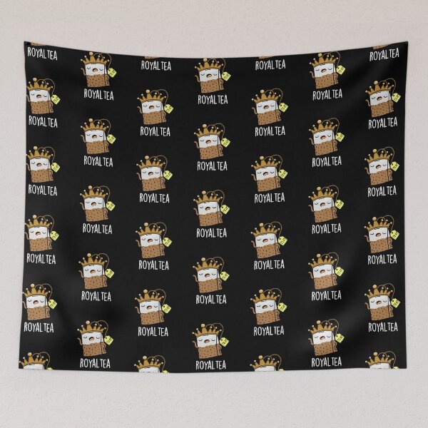 Item preview, Royal-tea Funny Tea Pun (Dark BG) designed and sold by punnybone.
