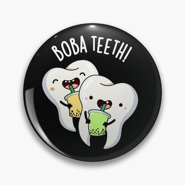 Item preview, Boba Teeth Funny Boba Tea Pun (Dark BG) designed and sold by punnybone.