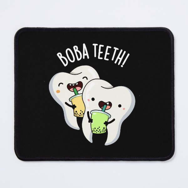 Item preview, Boba Teeth Funny Boba Tea Pun (Dark BG) designed and sold by punnybone.