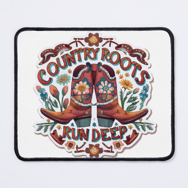 Item preview, Country Roots Run Deep - Cowboy Boots & Wildflowers Watercolor Design designed and sold by NiftyWrx.