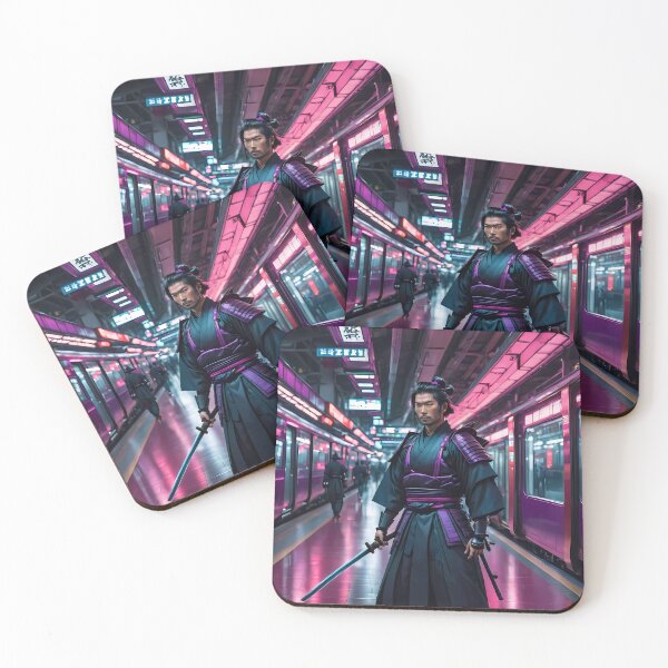 Item preview, Samurai in Cyberpunk Train Station designed and sold by Marcicev-Bojan.