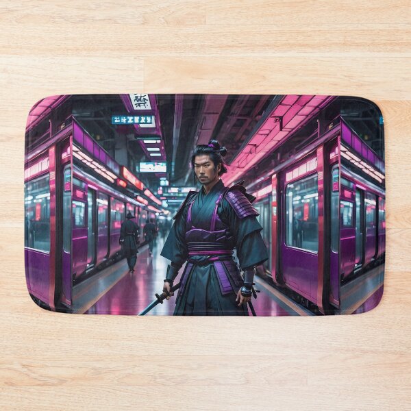 Item preview, Samurai in Cyberpunk Train Station designed and sold by Marcicev-Bojan.