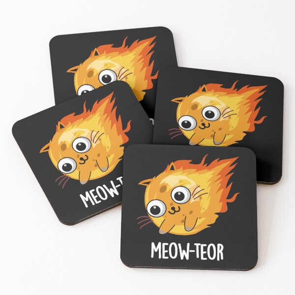 Item preview, Meow-teor Funny Meteor Pun (Dark BG) designed and sold by punnybone.