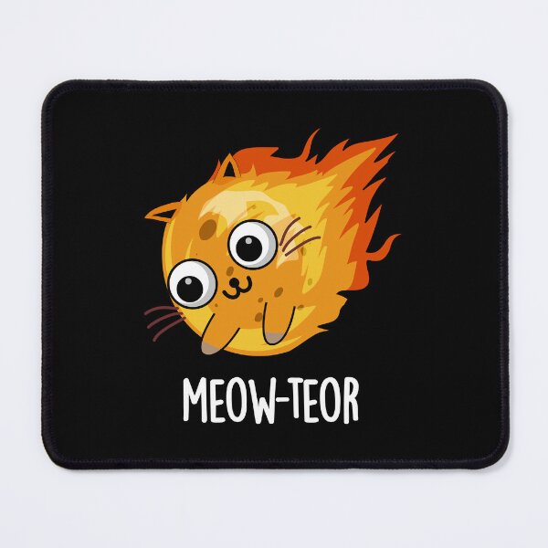 Item preview, Meow-teor Funny Meteor Pun (Dark BG) designed and sold by punnybone.