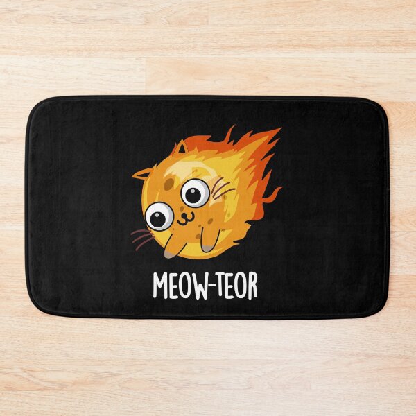 Item preview, Meow-teor Funny Meteor Pun (Dark BG) designed and sold by punnybone.