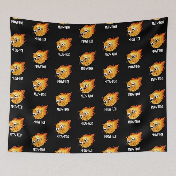 Item preview, Meow-teor Funny Meteor Pun (Dark BG) designed and sold by punnybone.