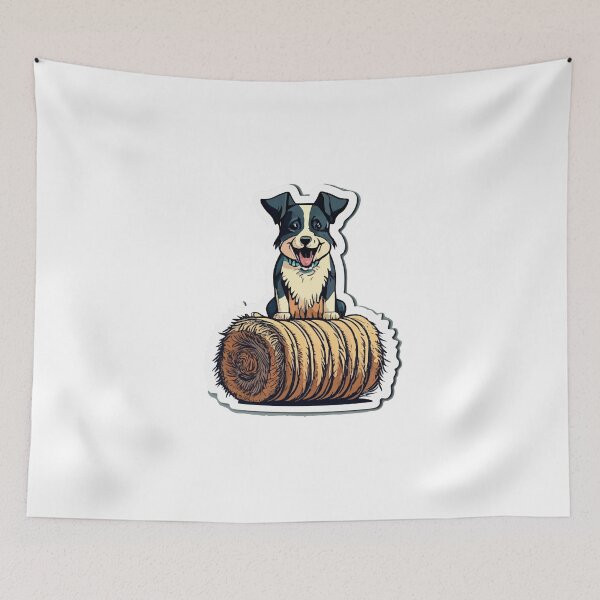 Item preview, Playful Farm Dog on Hay Bale - Country Girl Minimalist Design designed and sold by NiftyWrx.