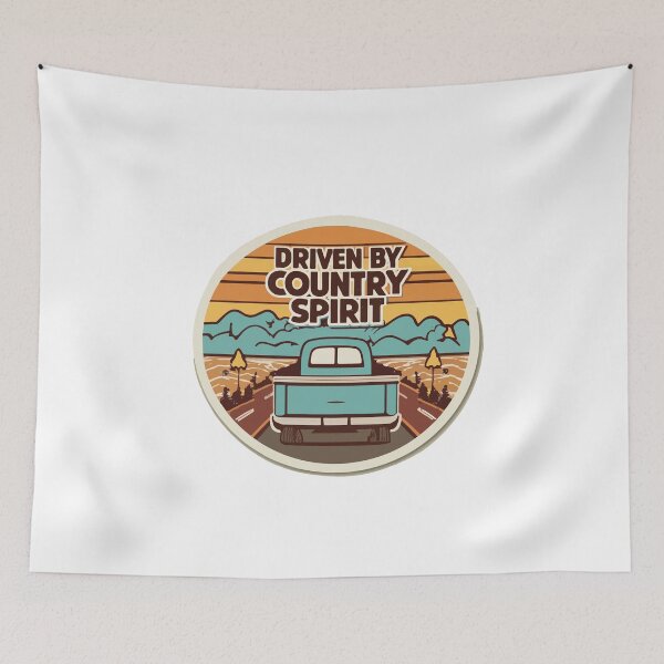 Item preview, Vintage Pickup Truck 'Driven by Country Spirit' Retro Design designed and sold by NiftyWrx.