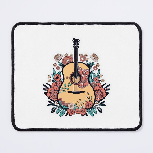 Item preview, Bohemian Acoustic Guitar and Blooming Flowers Design designed and sold by NiftyWrx.