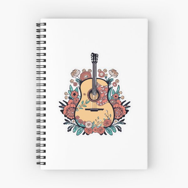 Item preview, Bohemian Acoustic Guitar and Blooming Flowers Design designed and sold by NiftyWrx.