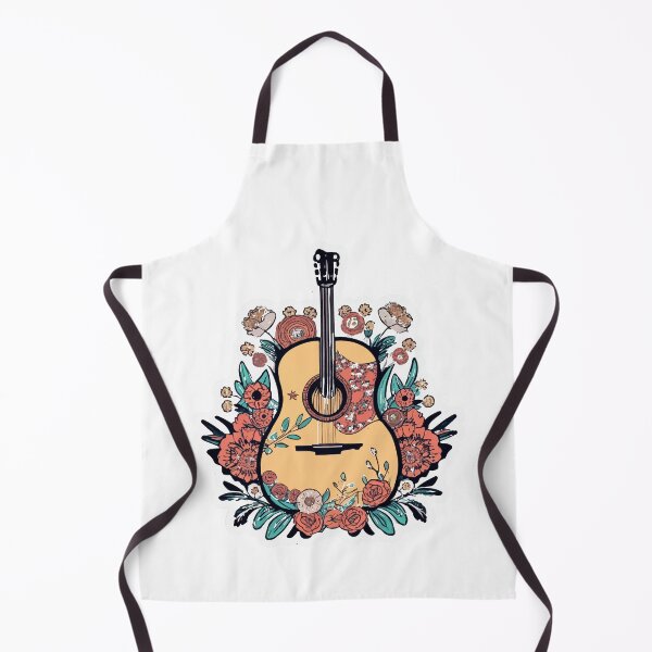 Item preview, Bohemian Acoustic Guitar and Blooming Flowers Design designed and sold by NiftyWrx.