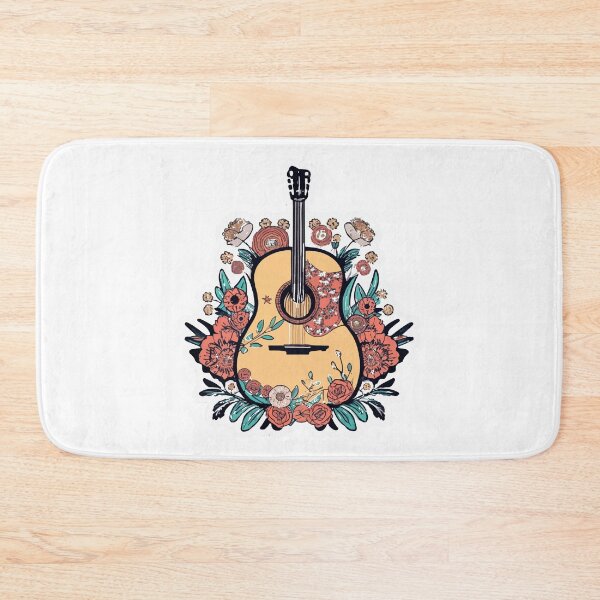 Item preview, Bohemian Acoustic Guitar and Blooming Flowers Design designed and sold by NiftyWrx.