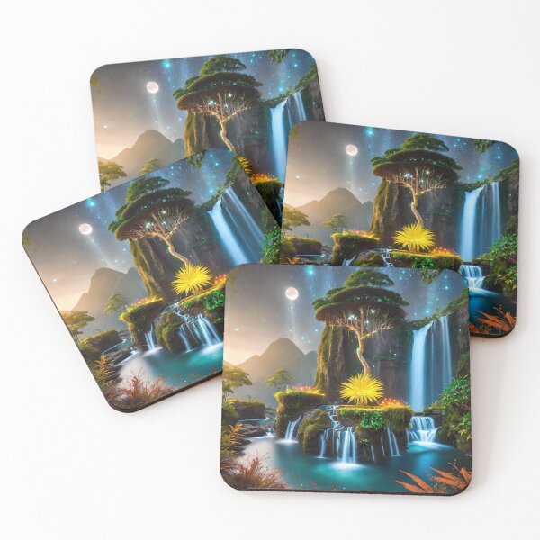 Item preview, Enchanted Isles: Mythical setting in Bioluminescent Glow - Fantasy designed and sold by Gegenpress Design.