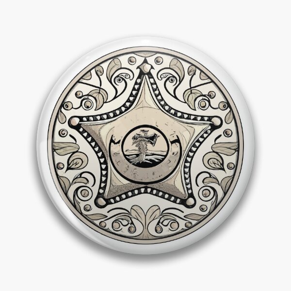 Item preview, Classic Engraved Sheriff Badge - Western Authority Emblem designed and sold by NiftyWrx.