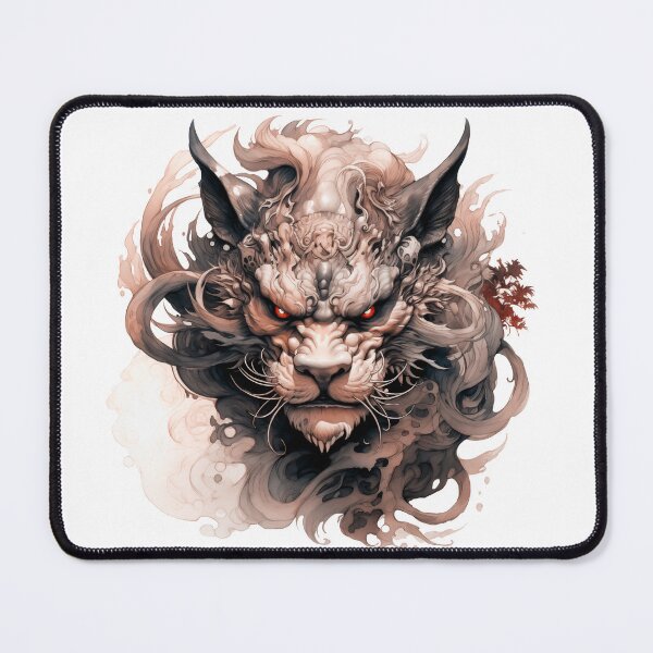 Item preview, Chinese Ink illustration of a Pixu, mythical hybrid creature, a winged lion designed and sold by OdinsBigBeard.