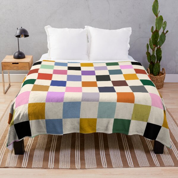Item preview, Multi Colour on Cream Checkerboard Grid designed and sold by OneThreeSix.