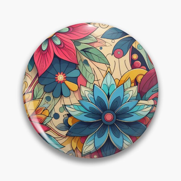 Item preview, Scandinavian Folk Art floral pattern designed and sold by FOLK ART FUSION.