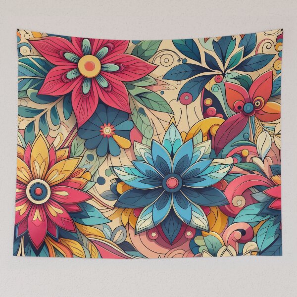Item preview, Scandinavian Folk Art floral pattern designed and sold by FOLK ART FUSION by heidiannemorris.
