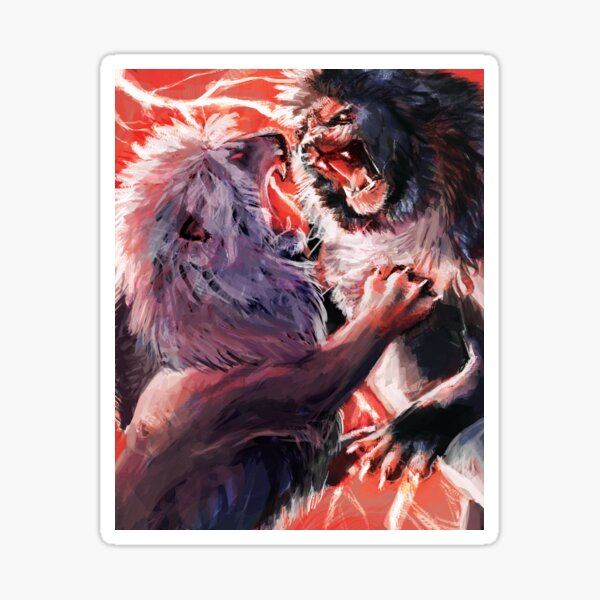 Fighting Lions Sticker