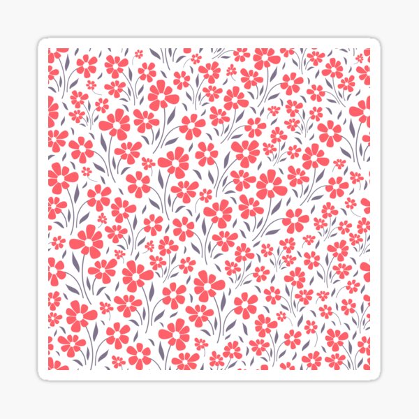 Item preview, Red Dainty Flowing Florals designed and sold by Nicola-Rowe.