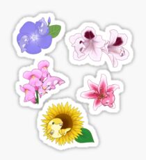 Orcas and Flowers sticker set Sticker