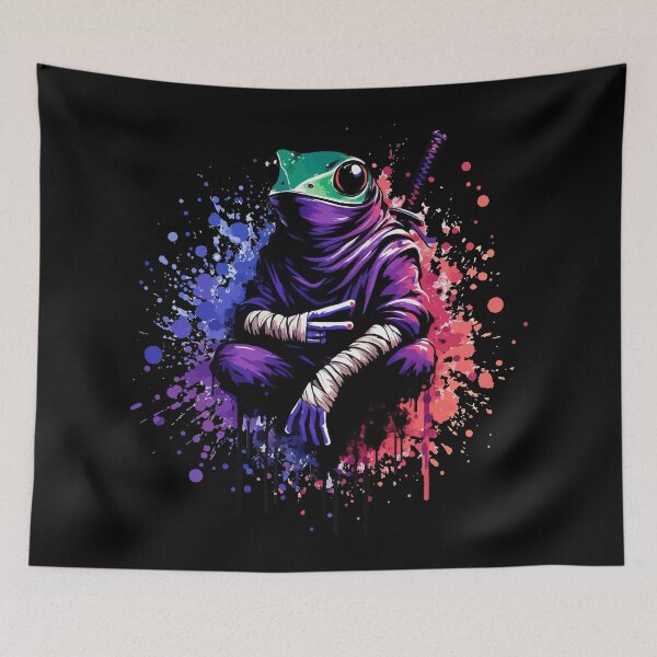 Item preview, Cool Ninja Samurai Frog Ink Splash designed and sold by TomFrontierArt.