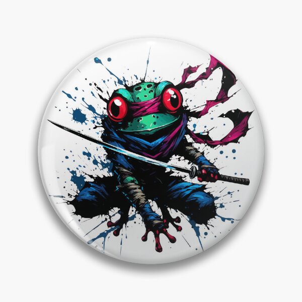 Item preview, Cool Ninja Samurai Frog Ink Splash Anime Art designed and sold by TomFrontierArt.