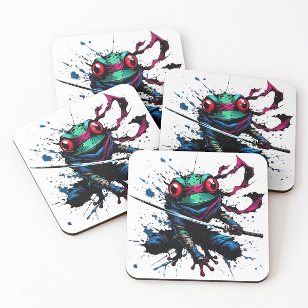 Item preview, Cool Ninja Samurai Frog Ink Splash Anime Art designed and sold by TomFrontierArt.