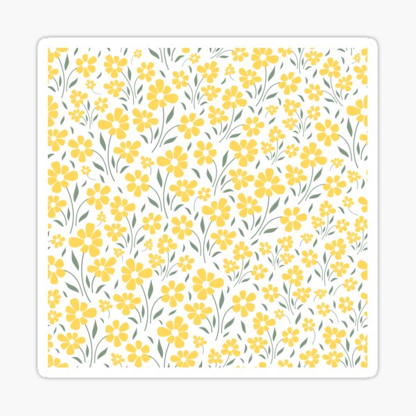 Item preview, Yellow Dainty Florals designed and sold by Nicola-Rowe.