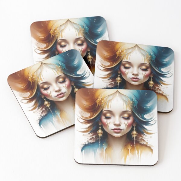 Item preview, female portrait with water colour designed and sold by optimusprime39.