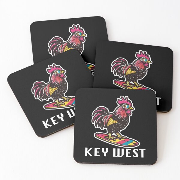 Item preview, Key West Florida - Surfing Rooster (with White Lettering) designed and sold by VelvetRoom.