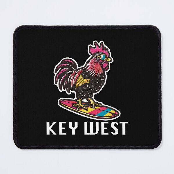 Item preview, Key West Florida - Surfing Rooster (with White Lettering) designed and sold by VelvetRoom.