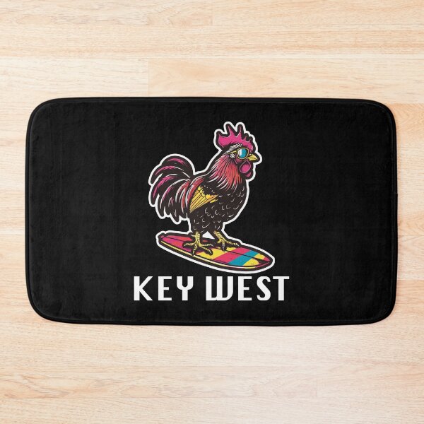 Item preview, Key West Florida - Surfing Rooster (with White Lettering) designed and sold by VelvetRoom.