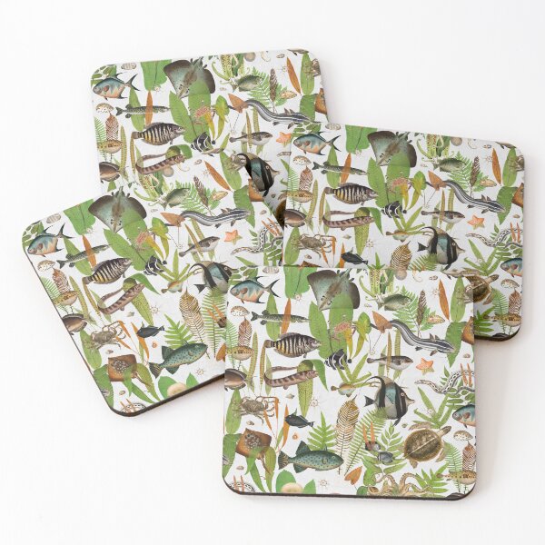 Item preview, Aqua Eden on green orange stone white faux linen texture designed and sold by Delinda Graphic Studio.