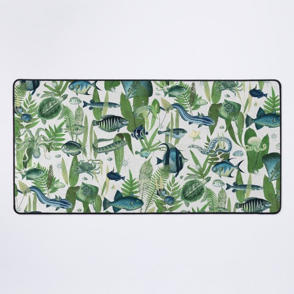 Item preview, Aqua Eden on green blue stone white faux linen texture designed and sold by Delinda Graphic Studio.