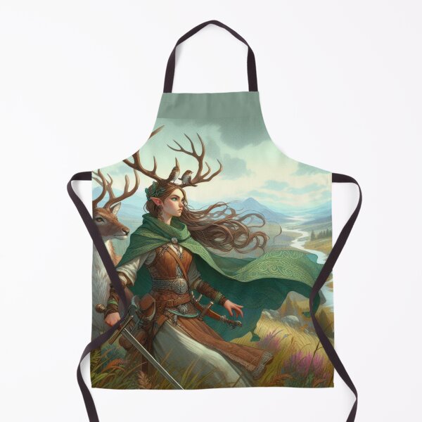 Item preview, Druid woman with Deer Antlers Mythical Style Fantasy Elf Girl Nordic Mythology RPG designed and sold by Cr320.