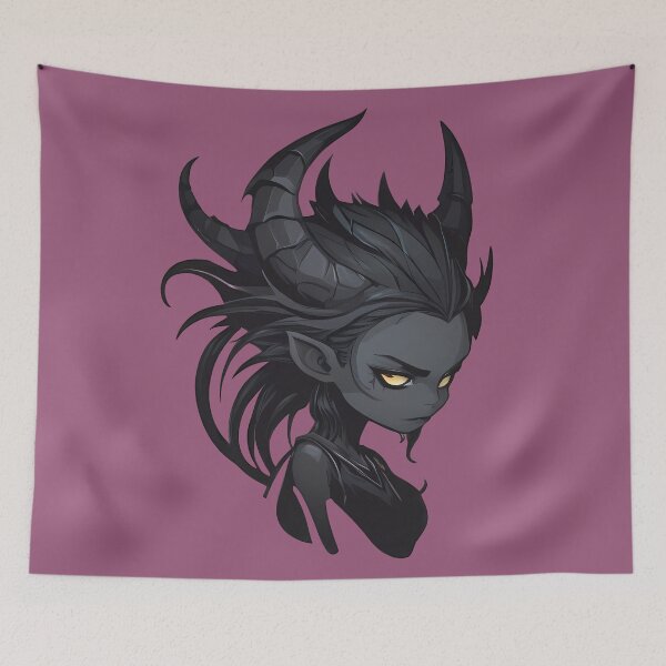 Item preview, Fantasy Demon Girl - Magic Creature Black Girl designed and sold by MadnessEnvelope.