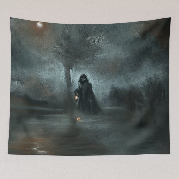 Item preview, Halloween Dark Gothic Art Grim Reaper Scene Drawing designed and sold by Dariia Zhyrova.