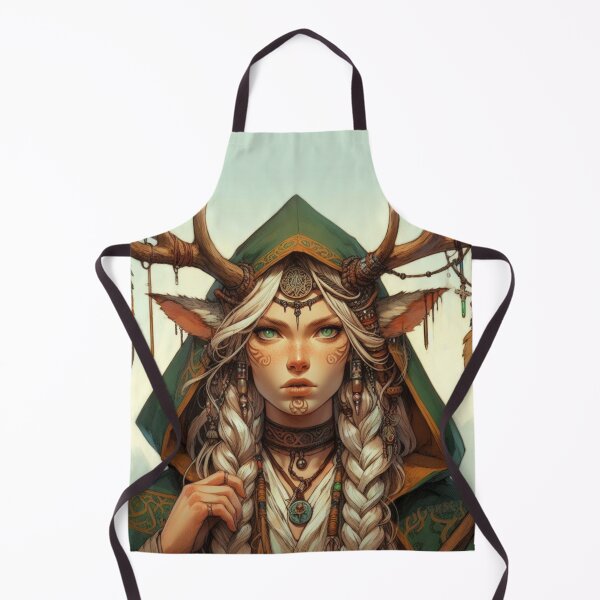 Item preview, Druid Blonde woman with Deer Antlers Mythical Style Fantasy Elf Girl Mythology RPG designed and sold by Cr320.
