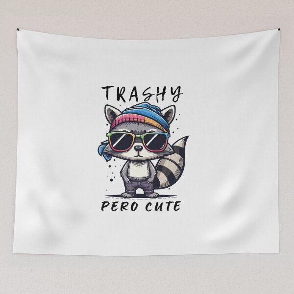 Item preview, TRASHY PERO CUTE, super cool Spanglish Raccoon  designed and sold by ZMaria.