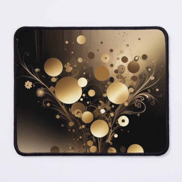 Item preview, golden and black fabstract floral pattern designed and sold by optimusprime39.