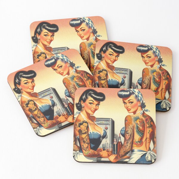 Item preview, Tattooed Waitress designed and sold by PulpVintage.