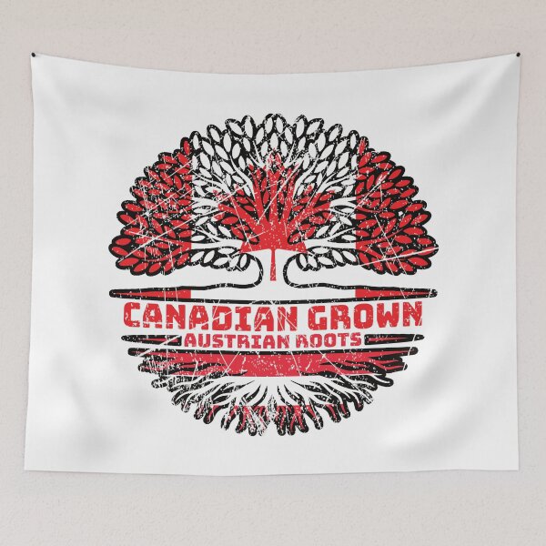 Item preview, Austria Austrian Canadian Canada Tree Roots Flag designed and sold by FlagX.
