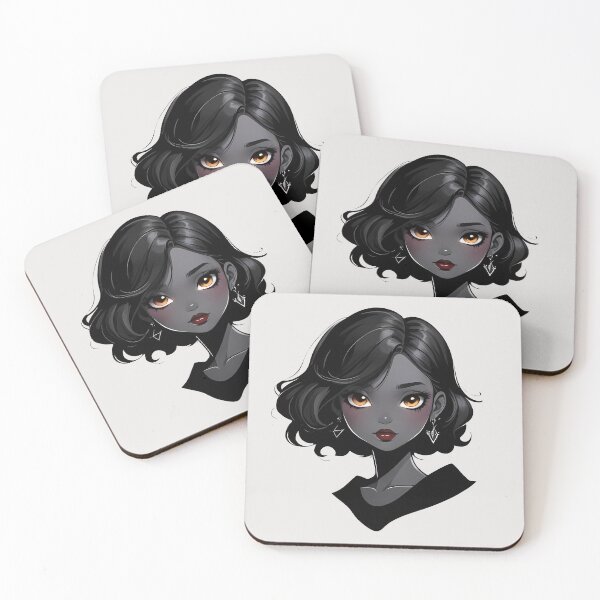 Item preview, Beautiful Black Girl Portrait With Dark Ash Skin designed and sold by MadnessEnvelope.