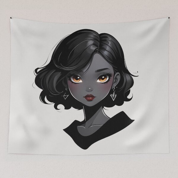 Item preview, Beautiful Black Girl Portrait With Dark Ash Skin designed and sold by MadnessEnvelope.