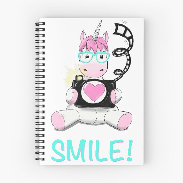 Item preview, Cute unicorn with camera, pencil, smile designed and sold by Drawmecute.